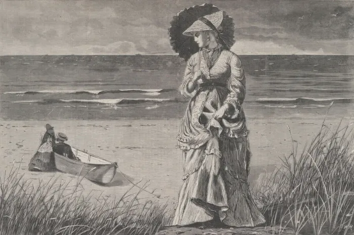 Framed Print : On the Beach - Two are Company, Three are None (Harpers Weekly, Vol Framed Print : On the Beach - Two are Company, Three are None (Harpers Weekly, Vol
