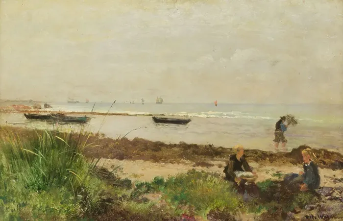 Framed Print : On the Beach. Creator: Alfred Wahlberg Framed Print : On the Beach. Creator: Alfred Wahlberg