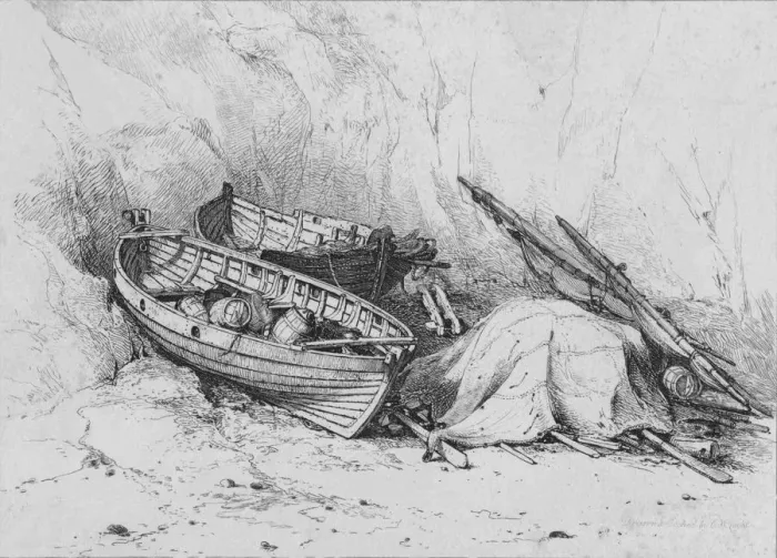 Framed Print : On The Beach at Cromer, c1828. Creator: Edward William Cooke Framed Print : On The Beach at Cromer, c1828. Creator: Edward William Cooke