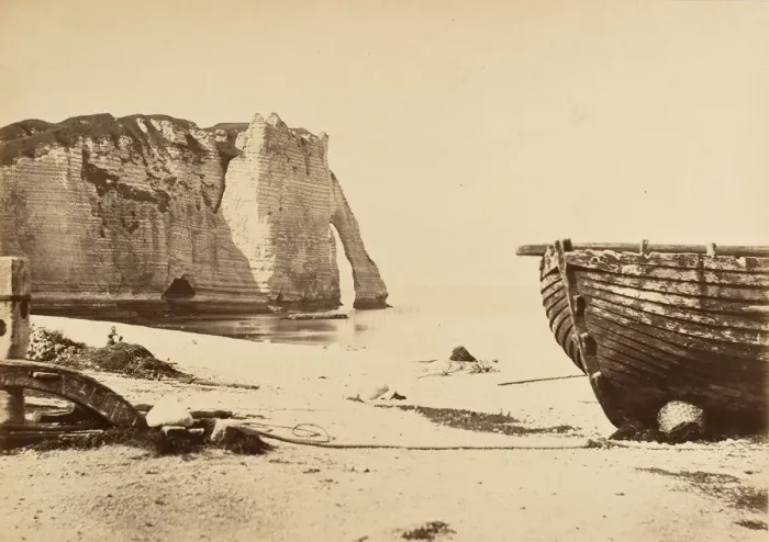 Framed Print : Beach at Etretat, 1870s. Creator: Unknown Framed Print : Beach at Etretat, 1870s. Creator: Unknown