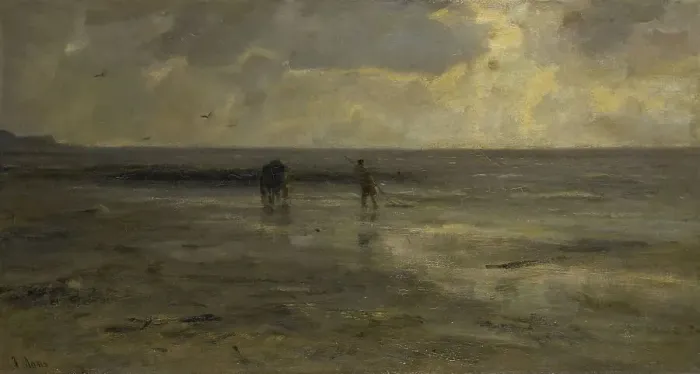 Framed Print : Beach, evening, 1890. Creator: Jacob Henricus Maris Framed Print : Beach, evening, 1890. Creator: Jacob Henricus Maris