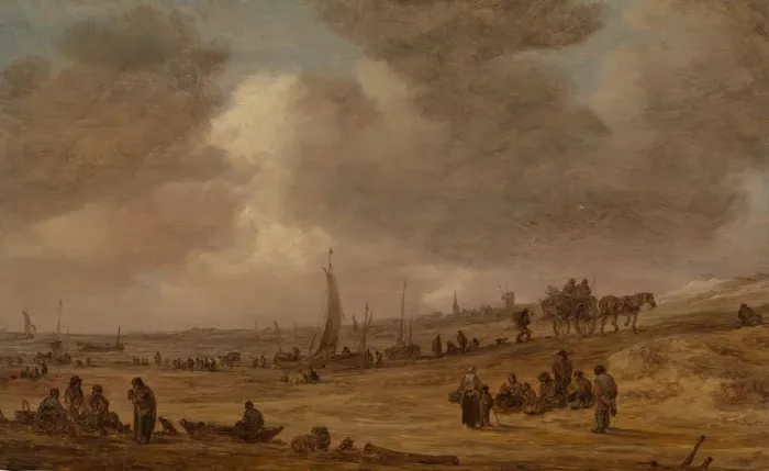 Framed Print : A Beach with Fishing Boats, probably 1653. Creator: Jan van Goyen Framed Print : A Beach with Fishing Boats, probably 1653. Creator: Jan van Goyen