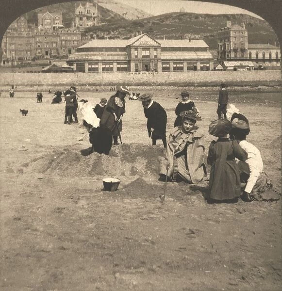 On the beach at Llandudno, Wales, 1894. Creator: Works and Sun Sculpture Studios