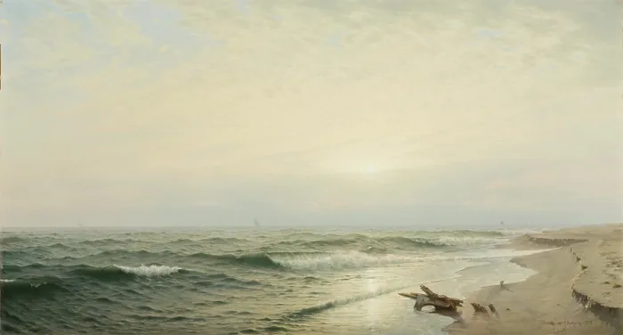 Framed Print : Beach at Long Branch: Sunrise, 1872. Creator: William Trost Richards Framed Print : Beach at Long Branch: Sunrise, 1872. Creator: William Trost Richards