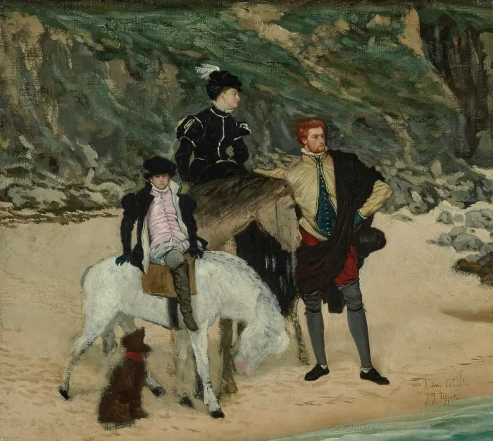 Framed Print : On the Beach - Mary, Queen of Scots, 1867. Creator: Tissot, James Jacques Joseph (1836-1902) Framed Print : On the Beach - Mary, Queen of Scots, 1867. Creator: Tissot, James Jacques Joseph (1836-1902)