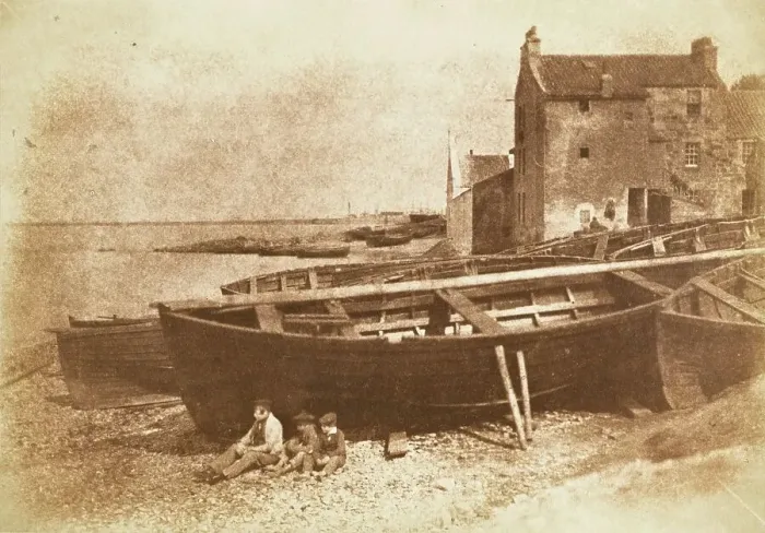 Framed Print : The Beach At Newhaven, Printed 1845. Creators: David Octavius Hill, Robert Adamson Framed Print : The Beach At Newhaven, Printed 1845. Creators: David Octavius Hill, Robert Adamson