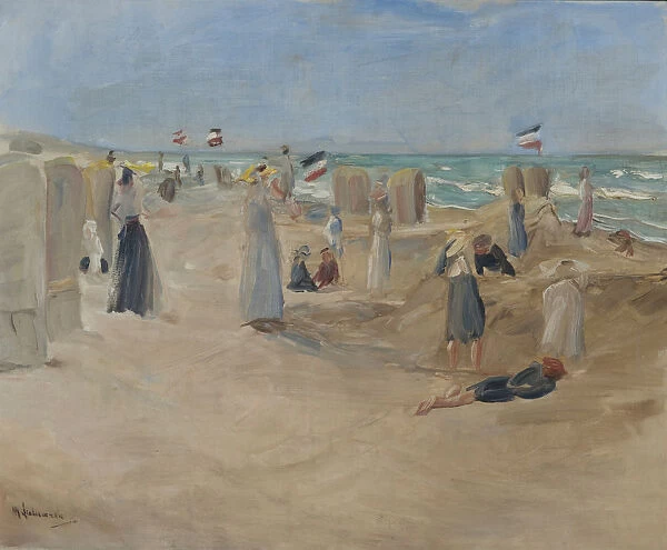 On the beach at Noordwijk, 1908