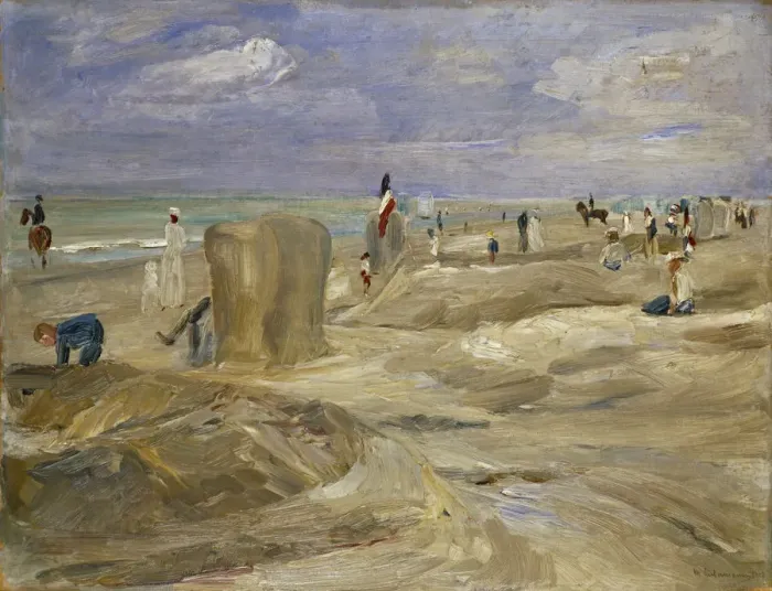 Framed Print : Beach at Noordwijk. Artist: Liebermann, Max (1847-1935) Framed Print : Beach at Noordwijk. Artist: Liebermann, Max (1847-1935)