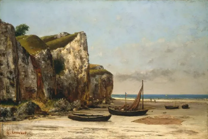 Framed Print : Beach in Normandy, c. 1872  /  1875. Creator: Gustave Courbet