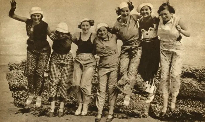 Framed Print : Beach pyjamas, 1930, (1933). Creator: Unknown Framed Print : Beach pyjamas, 1930, (1933). Creator: Unknown