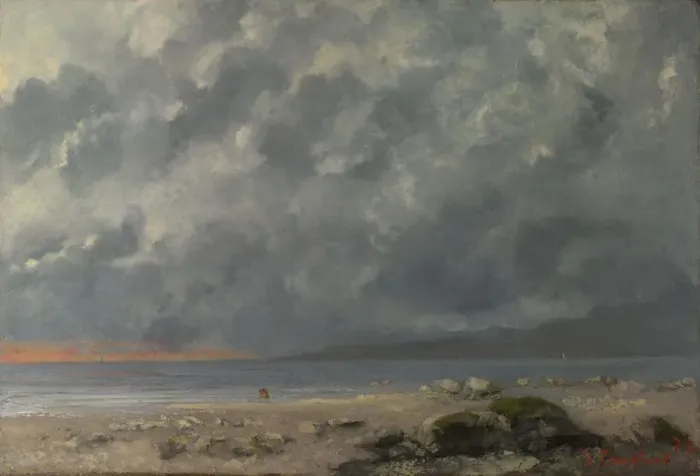 Framed Print : Beach Scene. Artist: Courbet, Gustave (1819-1877) Framed Print : Beach Scene. Artist: Courbet, Gustave (1819-1877)