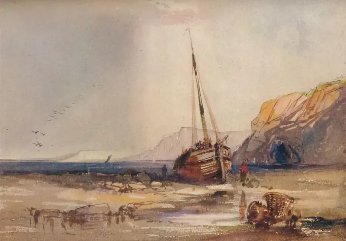 Framed Print : Beach Scene, c1840. Artist: William Roxby Beverley Framed Print : Beach Scene, c1840. Artist: William Roxby Beverley