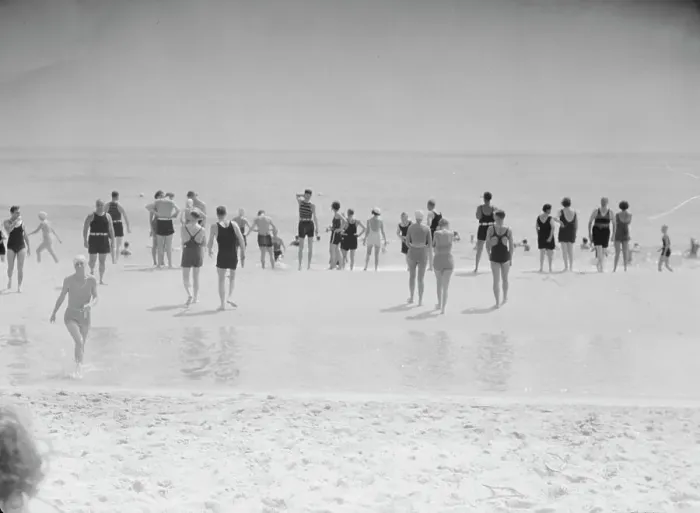 Framed Print : Beach scene, East Hampton, Long Island, between 1933 and 1942. Creator: Arnold Genthe Framed Print : Beach scene, East Hampton, Long Island, between 1933 and 1942. Creator: Arnold Genthe