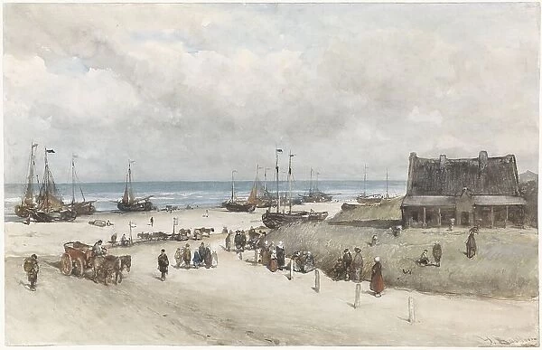 The Beach at Scheveningen, 1873. Creator: Johannes Bosboom