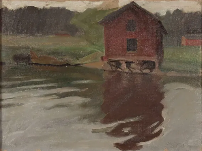 Framed Print : Beach shed, 1900-1944. Creator: Vilho Sjöström Framed Print : Beach shed, 1900-1944. Creator: Vilho Sjöström