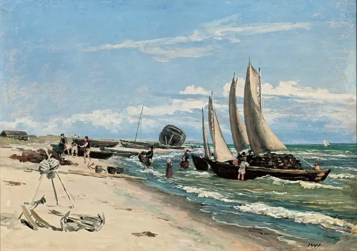 Framed Print : Beach at Skagen Vesterby, 1847. Creator: Martinus Rorbye Framed Print : Beach at Skagen Vesterby, 1847. Creator: Martinus Rorbye
