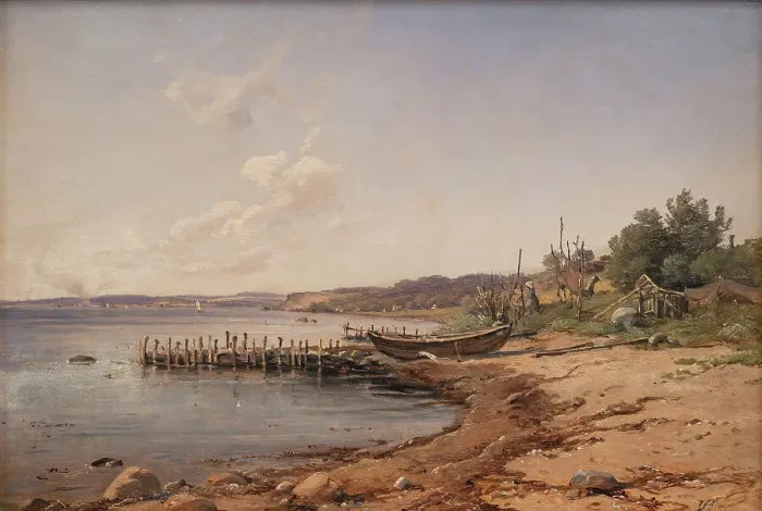 Framed Print : A Beach by the Sound, 1873-1876. Creator: Wilhelm Peter Carl Petersen Framed Print : A Beach by the Sound, 1873-1876. Creator: Wilhelm Peter Carl Petersen