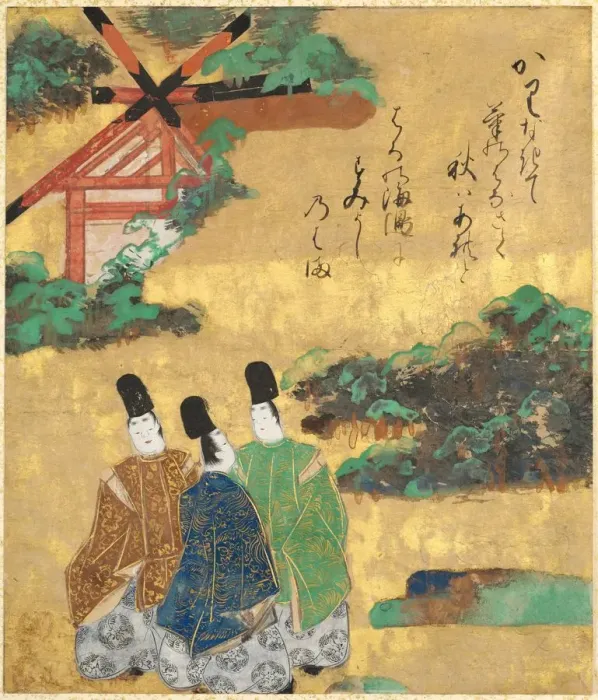 Framed Print : The Beach at Sumiyoshi from the Tales of Ise ( Ise Monogatari ), 1600-1640 Framed Print : The Beach at Sumiyoshi from the Tales of Ise ( Ise Monogatari ), 1600-1640