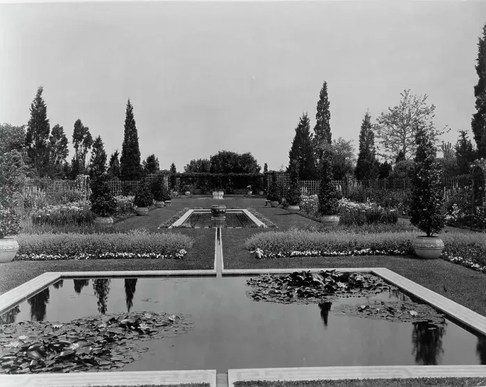 Framed Print : Beacon Hill House, Arthur Curtiss James house, Beacon Hill Road, Newport, Rhode Island, 1917. Creator: Frances Benjamin Johnston. Beacon Hill House, Arthur Curtiss James house, Beacon Hill Road, Newport, Rhode Island, 1917