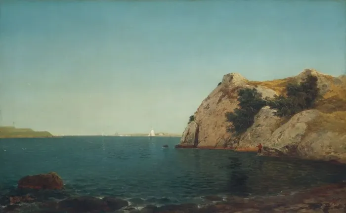 Framed Print : Beacon Rock, Newport Harbor, 1857. Creator: John Frederick Kensett