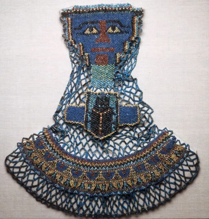 Framed Print : Bead Net Mummy Shroud, Egypt, Late Period, Dynasty 26 (664-525 BCE). Creator: Unknown Framed Print : Bead Net Mummy Shroud, Egypt, Late Period, Dynasty 26 (664-525 BCE). Creator: Unknown