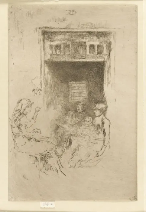 Framed Print : Bead Stringers, 1879-1880. Creator: James Abbott McNeill Whistler Framed Print : Bead Stringers, 1879-1880. Creator: James Abbott McNeill Whistler