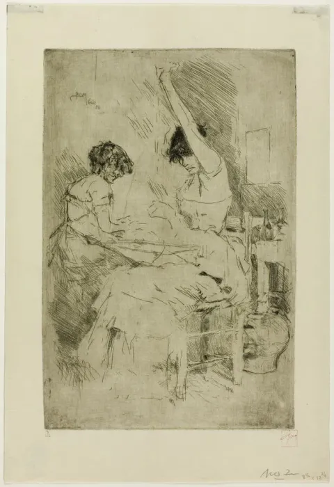 Framed Print : Bead Stringers, Venice, 1886. Creator: Robert Frederick Blum Framed Print : Bead Stringers, Venice, 1886. Creator: Robert Frederick Blum