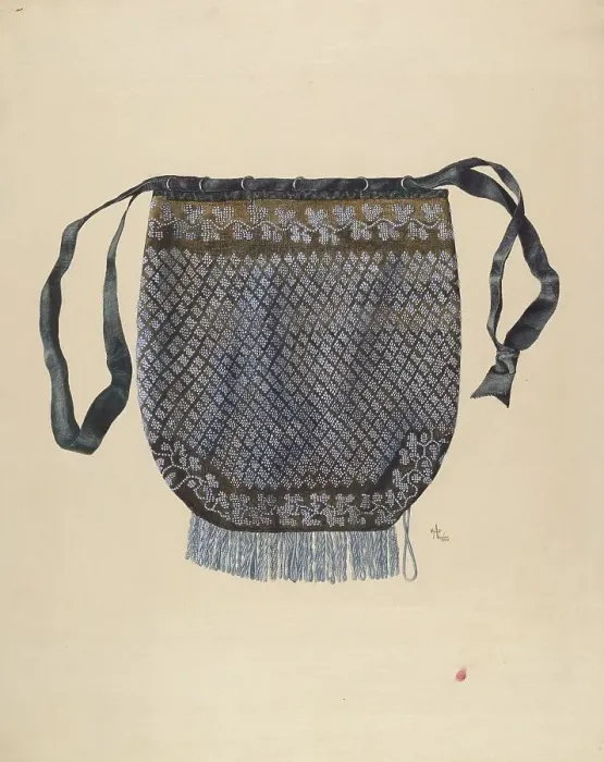 Framed Print : Beaded Bag, 1938. Creator: Ralph Atkinson Framed Print : Beaded Bag, 1938. Creator: Ralph Atkinson