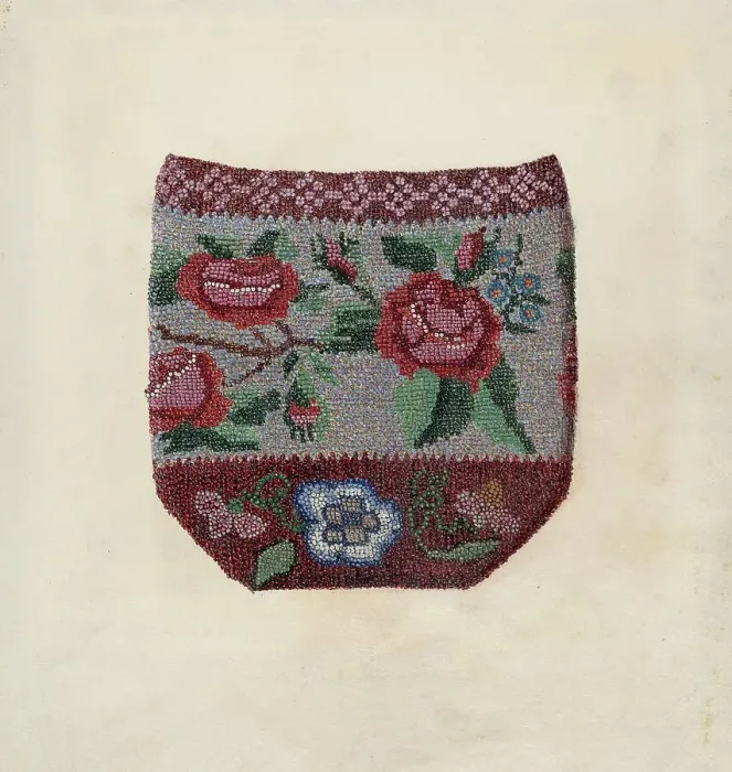 Framed Print : Beaded Bag, c. 1939. Creator: Byron Dingman Framed Print : Beaded Bag, c. 1939. Creator: Byron Dingman