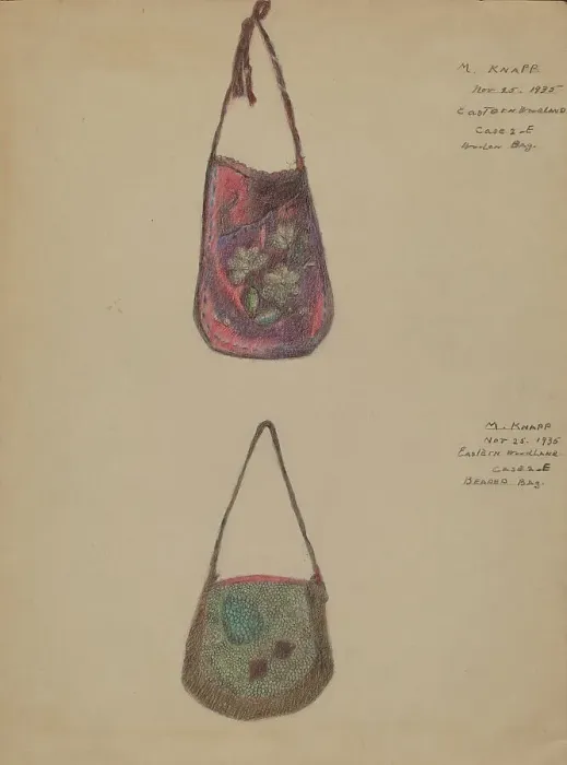 Framed Print : Beaded Bags, 1935. Creator: Margaret Knapp Framed Print : Beaded Bags, 1935. Creator: Margaret Knapp