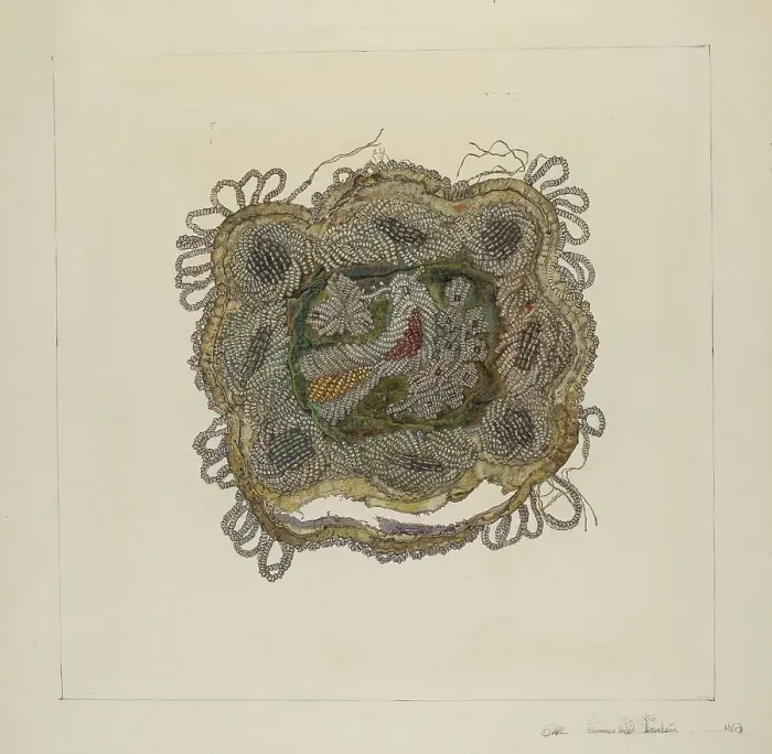 Framed Print : Beaded Cushion, 1935 / 1942. Creator: Florence Truelson Framed Print : Beaded Cushion, 1935 / 1942. Creator: Florence Truelson