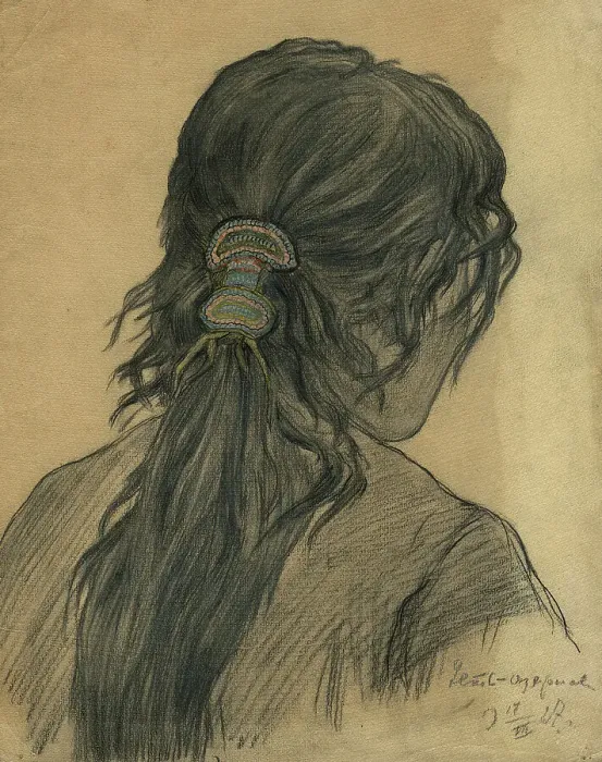Framed Print : Beaded Hairpin in a Woman's Hair, Ust'-Ozernoe, 1927. Creator: Dmitrii Innokent'evich Karatanov Framed Print : Beaded Hairpin in a Woman's Hair, Ust'-Ozernoe, 1927. Creator: Dmitrii Innokent'evich Karatanov