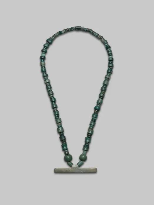 Framed Print : Beaded Necklace with Bar Pendant, A. D. 300 / 700. Creator: Unknown Framed Print : Beaded Necklace with Bar Pendant, A. D. 300 / 700. Creator: Unknown