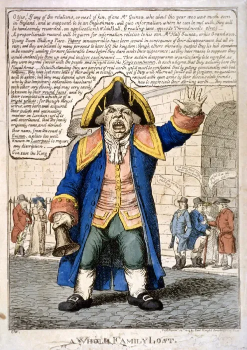 Framed Print : A beadle outside the Bank of England, London, 1814. Artist: C Williams