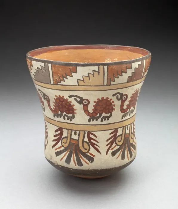 Framed Print : Beaker Depicting Bands of Spotted Birds and Geometric Motifs, 180 B. C. / A. D. 500 Framed Print : Beaker Depicting Bands of Spotted Birds and Geometric Motifs, 180 B. C. / A. D. 500
