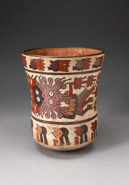 Framed Print : Beaker Depicting Costumed Ritual Performer with Abstract Trophy Heads, 180 B. C. / A. D. 500 Framed Print : Beaker Depicting Costumed Ritual Performer with Abstract Trophy Heads, 180 B. C. / A. D. 500