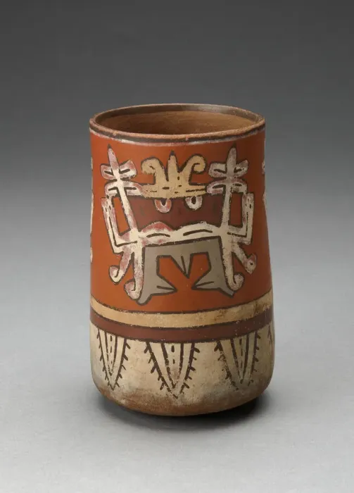 Framed Print : Beaker Depicting Highly Abstracted Face or Mask, 180 B. C. / A. D. 500. Creator: Unknown Framed Print : Beaker Depicting Highly Abstracted Face or Mask, 180 B. C. / A. D. 500. Creator: Unknown