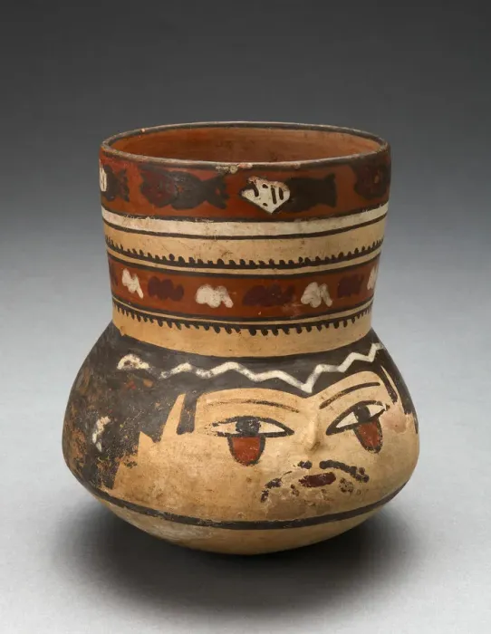 Framed Print : Beaker Depicting Human Head and Rows of Geometric Motifs, 180 B. C. / A. D. 500 Framed Print : Beaker Depicting Human Head and Rows of Geometric Motifs, 180 B. C. / A. D. 500