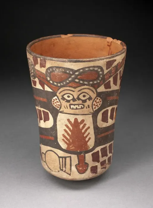 Framed Print : Beaker Depicting a Male Figure with Body Stretched and Abstract Motifs, 180 B. C. / A. D. 500 Framed Print : Beaker Depicting a Male Figure with Body Stretched and Abstract Motifs, 180 B. C. / A. D. 500