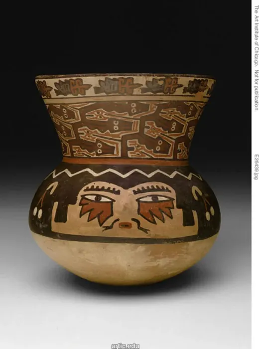 Framed Print : Beaker in the Form of a Head with Abstract Serpent-like Textile Pattern, 180 B. C. / A. D Framed Print : Beaker in the Form of a Head with Abstract Serpent-like Textile Pattern, 180 B. C. / A. D