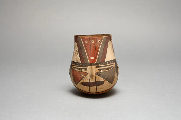 Beaker in the Form of a Trophy Head with Bound Lips, 180 B. C.  /  A. D. 500. Creator: Unknown