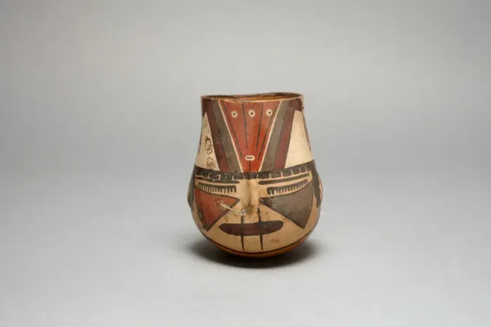 Framed Print : Beaker in the Form of a Trophy Head with Bound Lips, 180 B. C.  /  A. D. 500. Creator: Unknown