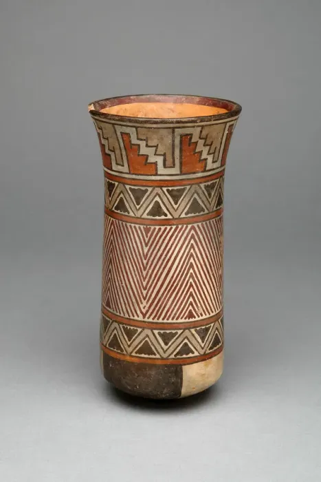 Framed Print : Beaker with Geometric Textile Pattern, 180 B. C. / A. D. 500. Creator: Unknown Framed Print : Beaker with Geometric Textile Pattern, 180 B. C. / A. D. 500. Creator: Unknown