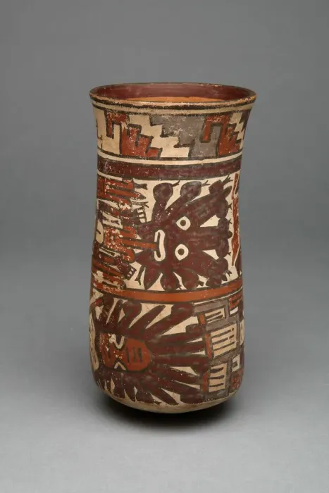 Framed Print : Beaker with Horizontal Bands Containing Abstract Figures, 180 B. C. / A. D. 500 Framed Print : Beaker with Horizontal Bands Containing Abstract Figures, 180 B. C. / A. D. 500
