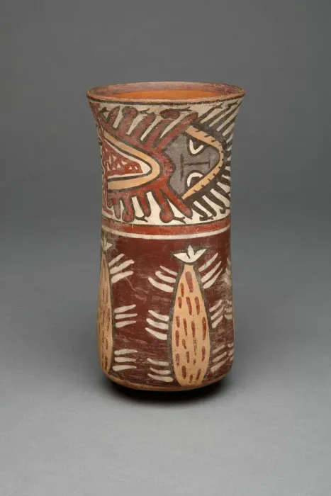Framed Print : Beaker with Plants, Possibly Cacti, and Abstract Figures, 180 B. C. / A. D. 500 Framed Print : Beaker with Plants, Possibly Cacti, and Abstract Figures, 180 B. C. / A. D. 500