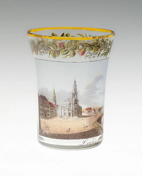 Beaker with a view of Dresden, Germany, 1816. Creator: Gottlob Samuel Mohn