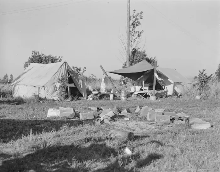 Framed Print : Bean pickers camp, Oregon, Marion county, near West Stayton, Oregon, 1939. Creator: Dorothea Lange Framed Print : Bean pickers camp, Oregon, Marion county, near West Stayton, Oregon, 1939. Creator: Dorothea Lange