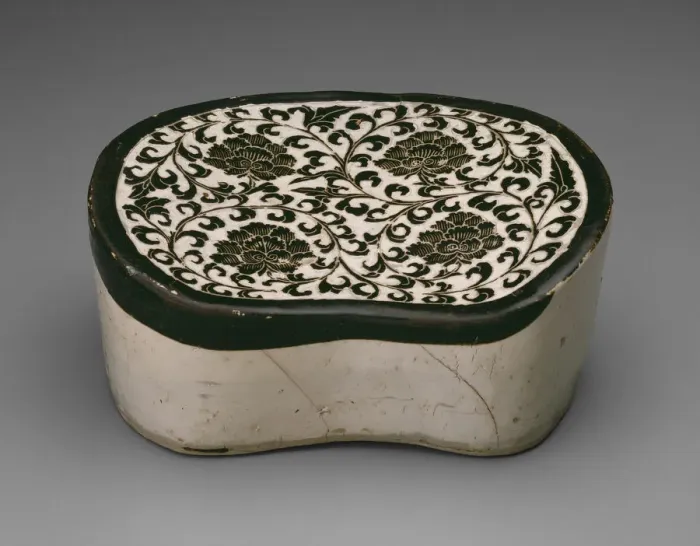 Framed Print : Bean-Shaped Pillow with Peony Scrolls, Northern Song dynasty, (960-1127) Framed Print : Bean-Shaped Pillow with Peony Scrolls, Northern Song dynasty, (960-1127)