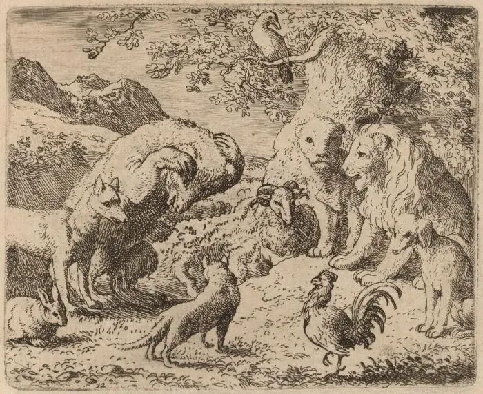 Framed Print : The Bear Beseeches the Lion for Justice, probably c. 1645 / 1656 Framed Print : The Bear Beseeches the Lion for Justice, probably c. 1645 / 1656