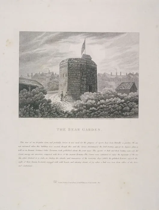 Framed Print : The Bear Garden, Southwark, London, c1600 Framed Print : The Bear Garden, Southwark, London, c1600
